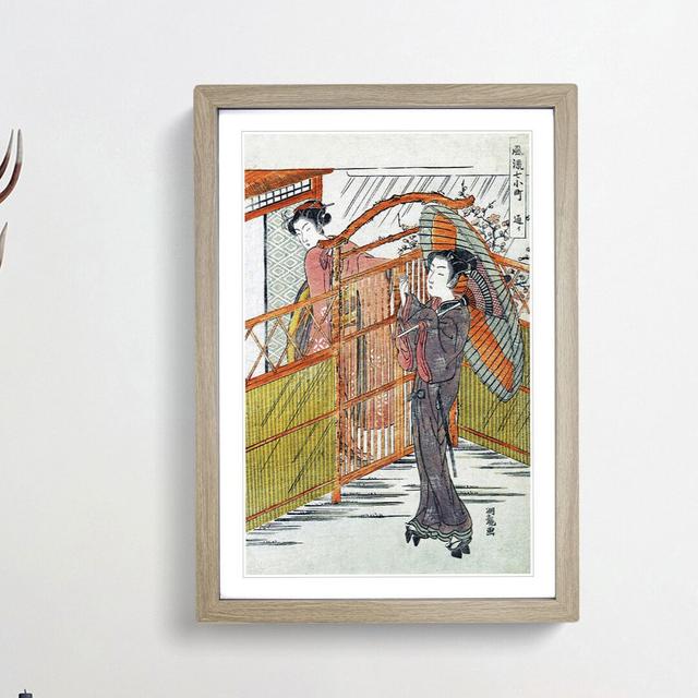 Visiting by Isoda Koryusai - Picture Frame Painting Print East Urban Home Size: 48cm H x 36cm W x 2cm D, Frame Option: Oak Framed on Productcaster.