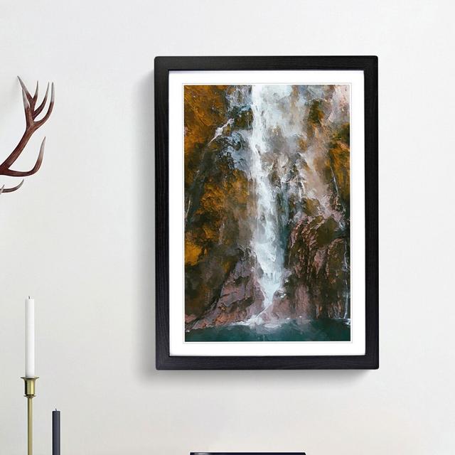 Stirling Falls in New Zealand in Abstract - Picture Frame Painting Print East Urban Home Frame Option: Black Framed, Size: 36cm H x 27cm W x 2cm D on Productcaster.