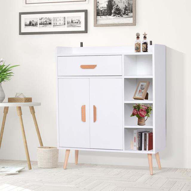 Brittaney 80 Wide 1 Drawer Wood Combo Dresser Zipcode Design Colour: White on Productcaster.