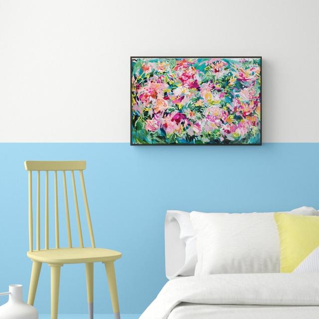 'Secret Garden' Acrylic Painting Print on Wrapped Canvas East Urban Home Size: 52.5 cm H x 77.5 cm W x 4 cm D, Format: Black Wood Frame on Productcaster.