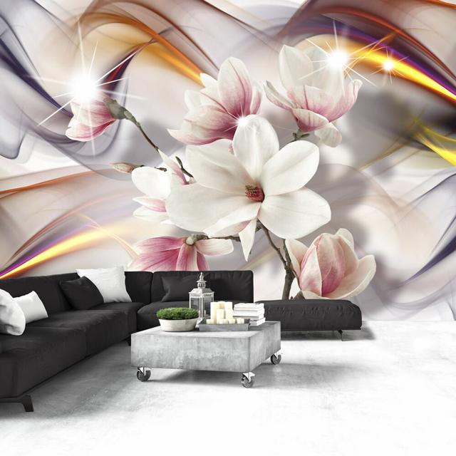 Artistic Magnolias 2.45m x 350cm Wallpaper East Urban Home Size: 350 cm x 245 cm on Productcaster.