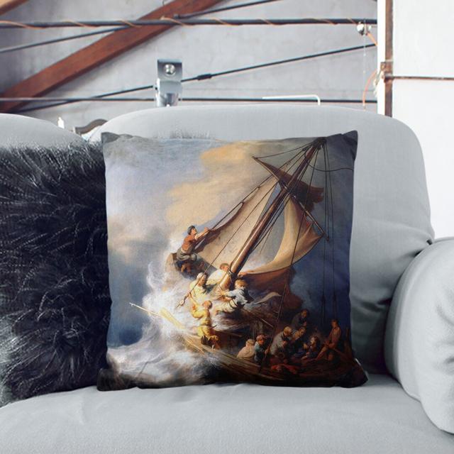 Christ in the Storm of Galilee Scatter Cushion East Urban Home Size: 40cm H x 40cm W x 15cm D, Backing Colour: Black on Productcaster.