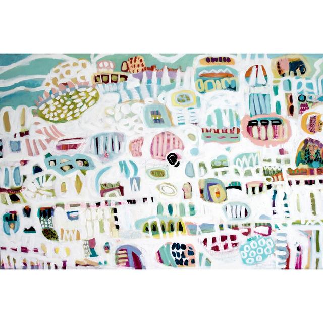 Abstract White by Karen Fields - Wrapped Canvas Painting Marlow Home Co. Size: 30cm H x 46cm W on Productcaster.