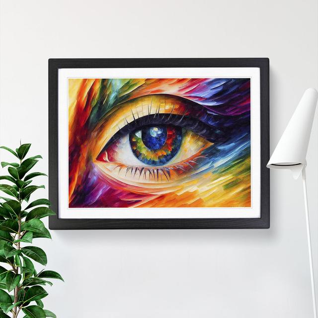 Shimmering Human Eye Abstract - Single Picture Frame Painting 17 Stories Size: 34cm H x 46cm W x 2cm D, Frame Colour: Black on Productcaster.