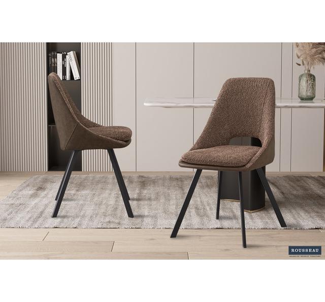 Filou Polyester Dining Chair Rousseau Upholstery Colour: Brown on Productcaster.