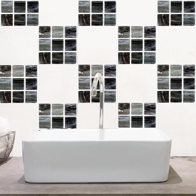 Wattson 10cm x 10cm PVC Peel & Stick Mosaic Tile (Set of 18) Borough Wharf on Productcaster.