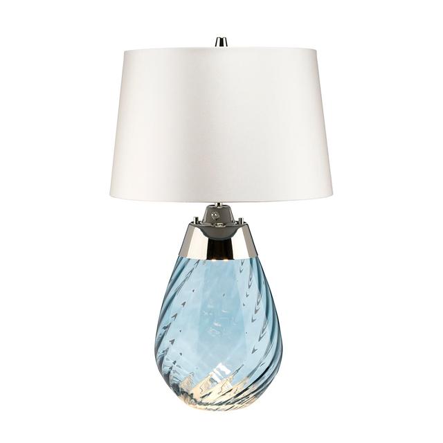 Morrisdale 61cm Table Lamp Ebern Designs Shade Colour: White, Base Colour: Blue on Productcaster.