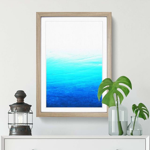 Shades of Blue in Abstract - Picture Frame Graphic Art Print East Urban Home Frame Option: Oak, Size: 60cm H x 40cm W x 2cm D on Productcaster.