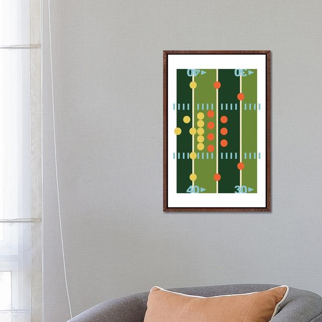 Football Field Modern Art by Beth Bordelon - Gallery-Wrapped Canvas Giclée on Canvas 17 Stories Format: Classic Wood Floater Framed, Size: 66.04cm H x on Productcaster.