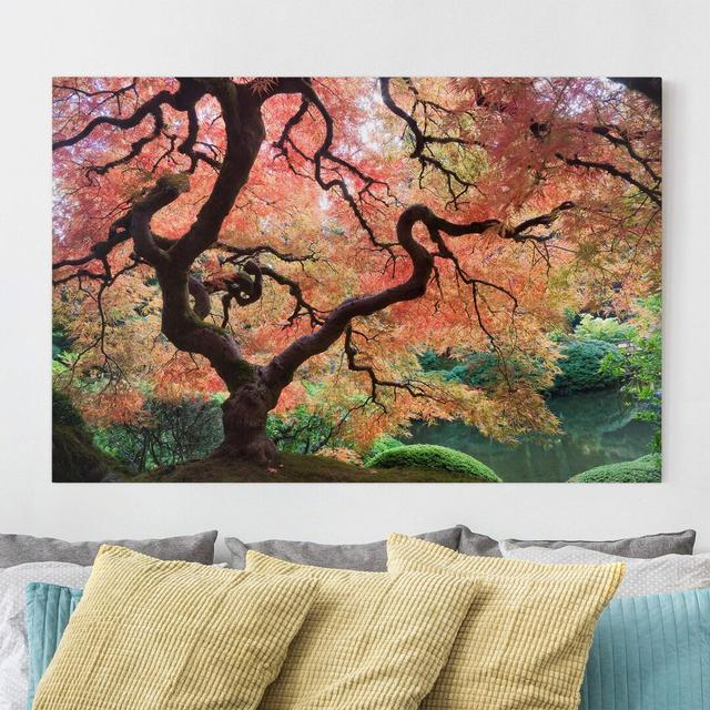 Japanese Garden - Wrapped Canvas Photograph Union Rustic on Productcaster.