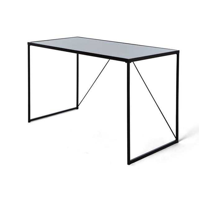 Gerber Desk Hykkon Top Colour: Schwarzglas, Frame Colour: Schwarz on Productcaster.