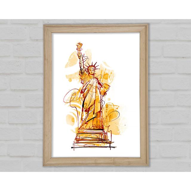 Golden Statue Of Liberty - Single Picture Frame Art Prints Rosalind Wheeler Size: 42cm H x 29.7cm W x 1.5cm D on Productcaster.