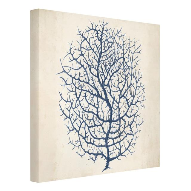 Indigo Coral I - Wrapped Canvas Graphic Art Highland Dunes on Productcaster.