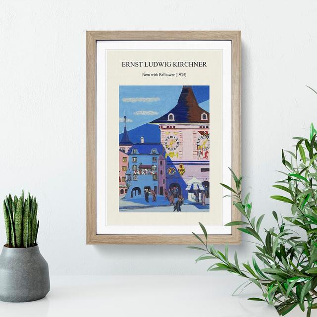 Bern With Belltower by Ernst Ludwig Kirchner - Single Picture Frame Print on MDF East Urban Home Size: 65cm H x 48cm W x 2cm D, Frame Option: Oak on Productcaster.