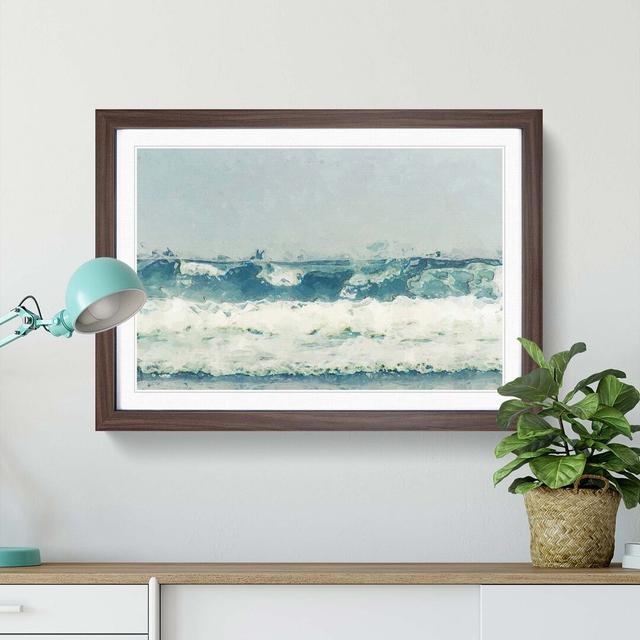 The Rolling Waves in Abstract - Picture Frame Graphic Art Print East Urban Home Frame Option: Walnut, Size: 60cm H x 91cm W x 2cm D on Productcaster.