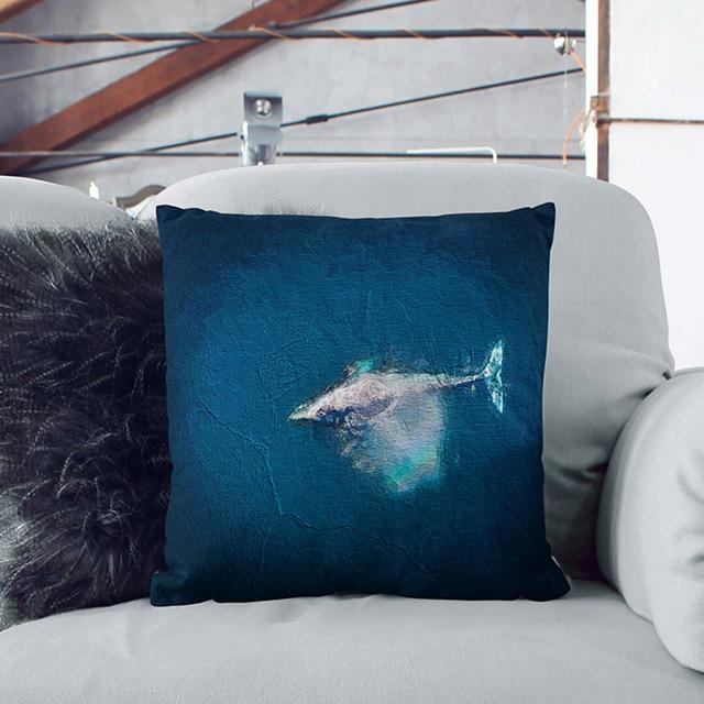 Swimming Dolphin Cushion with Filling East Urban Home Backing Colour: White, Size: 55cm H x 55cm W x 20cm D on Productcaster.