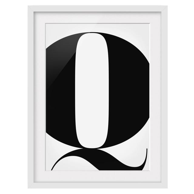 Antiqua Letter Q Framed Print East Urban Home Size: 70cm H x 50cm W, Frame Options: Matt white on Productcaster.