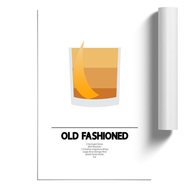 Old Fashioned Cocktail - Unframed Graphic Art East Urban Home Size: 30cm H x 21cm W x 0.1cm D on Productcaster.