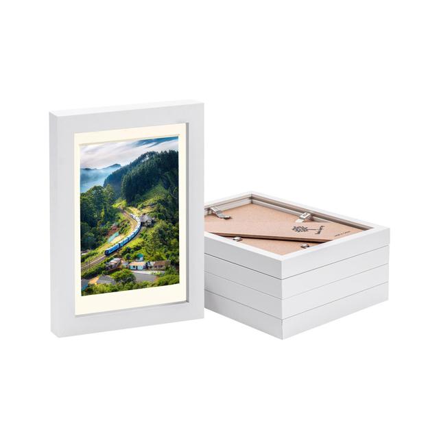 Photo Frames with 4" x 6" Mount - 8" x 10" - Black/Grey - Pack of 5 (Set of 5) Nicola Spring Picture Size: 15cm W x 20cm H x 2cm D, Colour: White/Ivor on Productcaster.