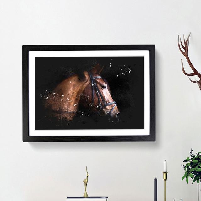 Horse Portrait - Picture Frame Graphic Art Print East Urban Home Size: 62cm H x 87cm W x 2cm D, Frame Option: Black Framed on Productcaster.