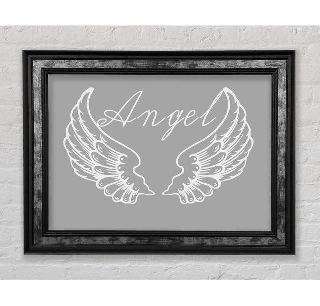 Angel Wings 4 - Single Picture Frame Art Prints Rosalind Wheeler Size: 59.7cm H x 84.1cm W x 8cm D, Colour: Grey/White on Productcaster.