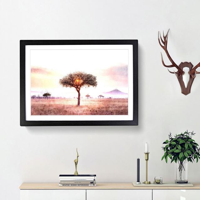 Lone Tree in the Serengeti in Tanzania - Picture Frame Graphic Art Print East Urban Home Frame Option: Black Framed, Size: 24cm H x 33cm W x 2cm D on Productcaster.