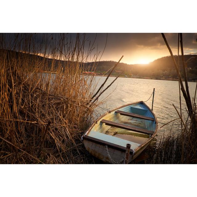 Boat On Reed by Thomas_Zsebok_Images - Wrapped Canvas Print Breakwater Bay Size: 51cm H x 76cm W x 3.8cm D on Productcaster.