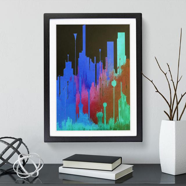 Paint Splash City Skyline No.2 - Single Picture Frame Painting 17 Stories Frame Colour: Black Framed, Size: 46cm H x 34cm W x 2cm D on Productcaster.