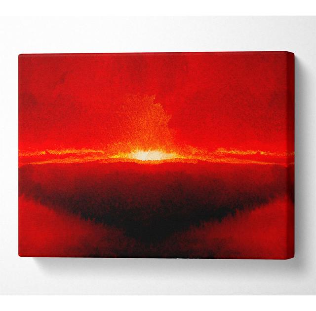 Red Abstract Sunblaze - Print Metro Lane Size: 81cm H x 121.9cm W x 10cm D on Productcaster.