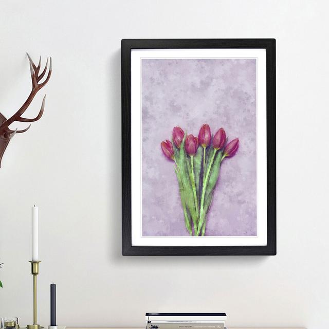 A Bunch of Pink Tulips - Picture Frame Painting Print East Urban Home Frame Option: Black Framed, Size: 33cm H x 24cm W x 2cm D on Productcaster.