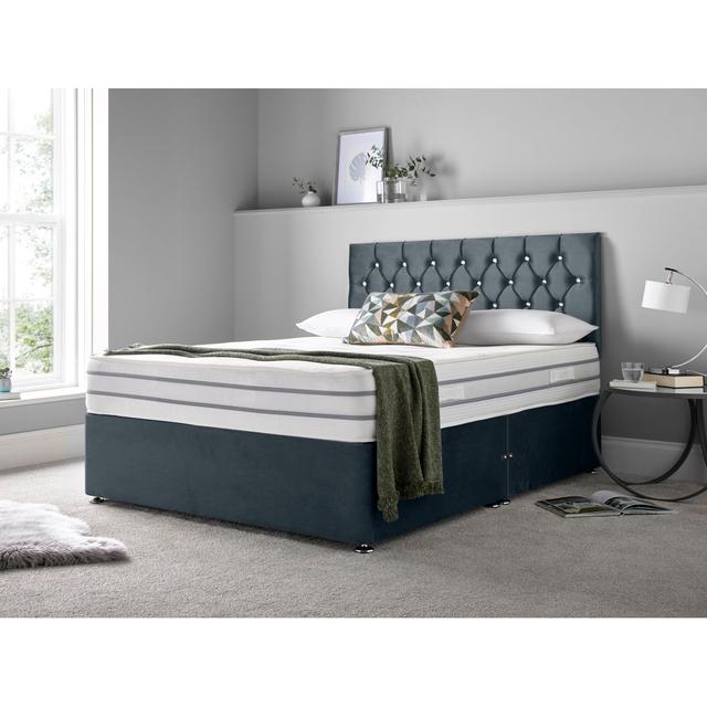 Jordahl Memory Foam Divan Bed Set Rosdorf Park Colour: Cream, Storage Type: 4 Drawers, Size: Double (4'6) on Productcaster.