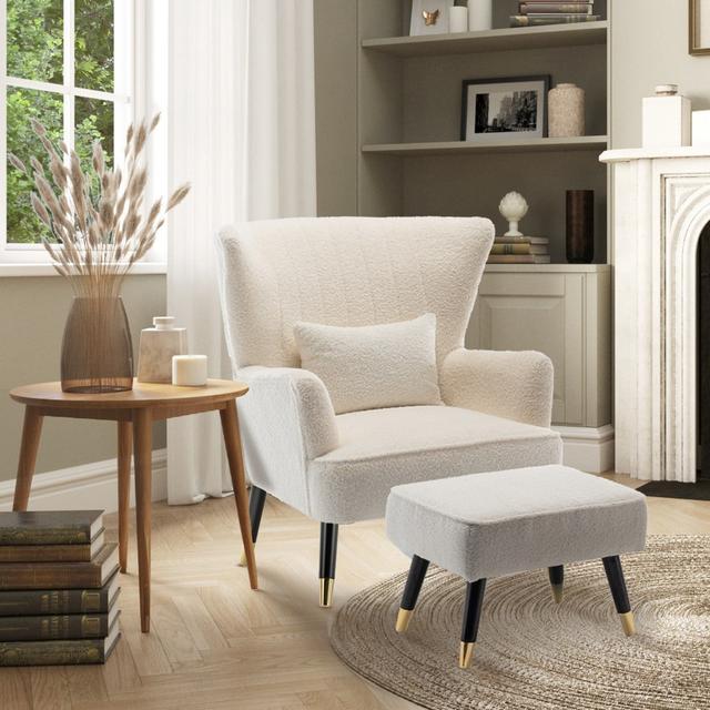 77Cm Wide Armchair Fairmont Park Upholstery Colour: White on Productcaster.