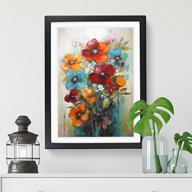 Flowers Mid Century Modern Vol.16 - Picture Frame Print Marlow Home Co. Format: Oak Framed, Size: 34cm H x 25cm W x 2cm D on Productcaster.