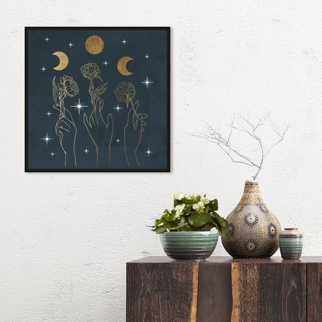 Floral and Botanical Mystical Night Flower Bouquet by Oliver Gal - Picture Frame Graphic Art on Canvas Oliver Gal Format: Black Framed, Size: 40.64cm on Productcaster.