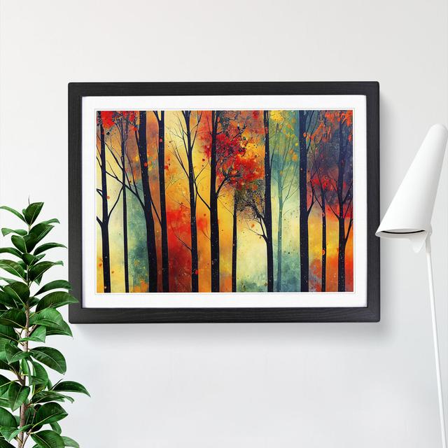 Colourful Autumn Forest Vol.1 Abstract - Picture Frame Graphic Art Marlow Home Co. Size: 34cm H x 46cm W x 2cm D, Frame Colour: Black on Productcaster.