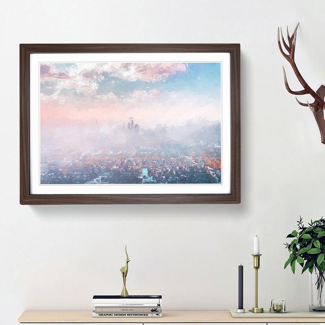 The London Skyline in the Summer in Abstract - Picture Frame Graphic Art Print East Urban Home Size: 27cm H x 36cm W x 2cm D, Frame Option: Walnut Fra on Productcaster.