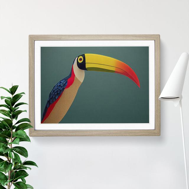 Delightful Toucan Bird - Picture Frame Graphic Art Bay Isle Home Size: 25cm H x 34cm W x 2cm D, Frame Colour: Oak on Productcaster.