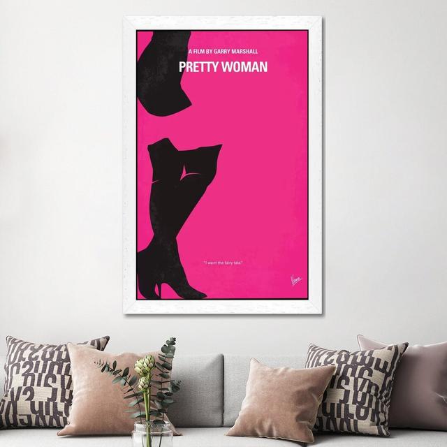 Gerahmtes Leinwandbild - Werbung „Pretty Woman Minimal Movie Poster” von Chungkong Happy Larry Rahmenauswahl: Weiß, Größe: 66,04 cm H x 45,72 cm B x 3 on Productcaster.