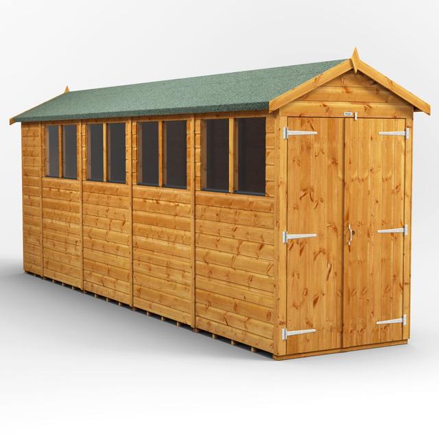 131 cm x 563 cm Gartenhaus mit Doppeltür und Satteldach aus Nut- und Feder Vollholz POWER on Productcaster.