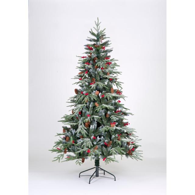 Künstlicher Weihnachtsbaum Grün mit Ständer Die Saisontruhe Größe: 210 cm H x 128 cm B x 128 cm T on Productcaster.