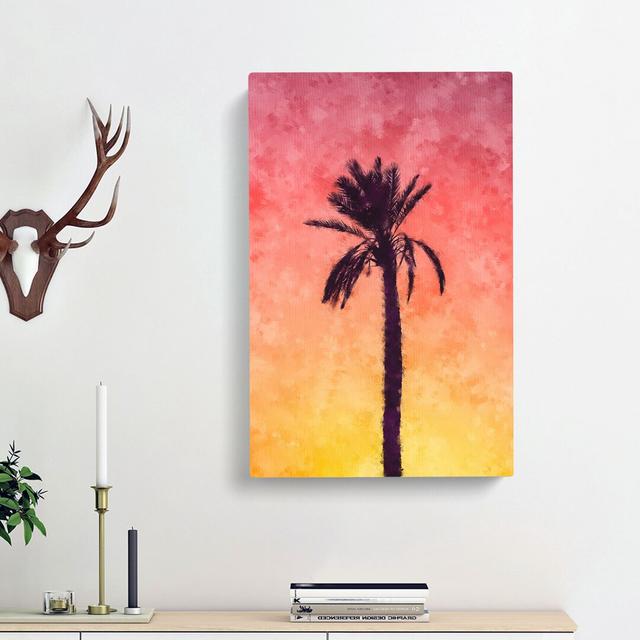 Summertime Palm Tree - Wrapped Canvas Painting East Urban Home Size: 91cm H x 60cm W x 3cm D on Productcaster.