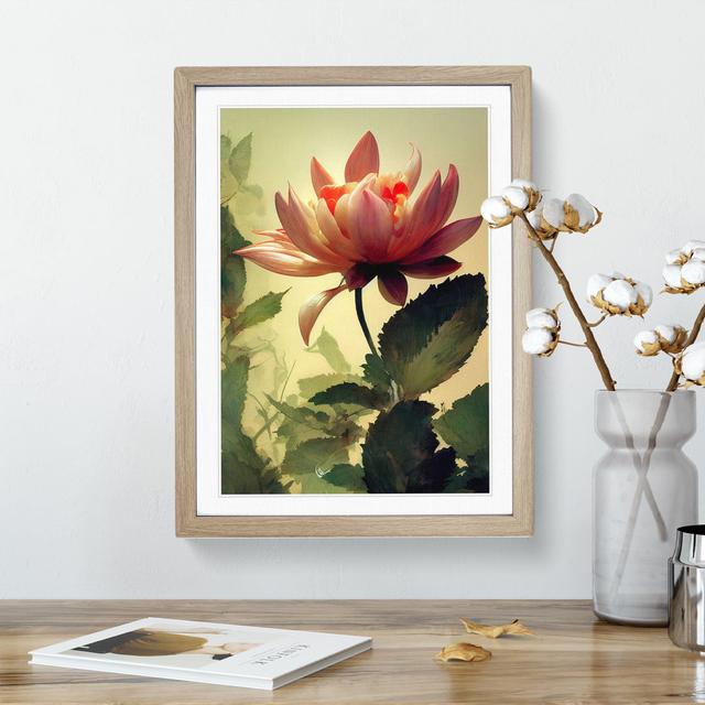 XV1022-2626X Lush Flower - Single Picture Frame Print Marlow Home Co. Size: 34cm H x 25cm W x 2cm D, Frame Colour: Oak on Productcaster.