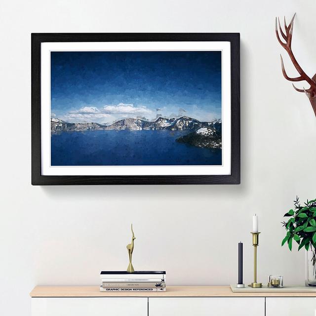 Crater Lake in Oregon in Abstract - Picture Frame Painting Print East Urban Home Size: 48cm H x 65cm W x 2cm D, Frame Option: Black Framed on Productcaster.