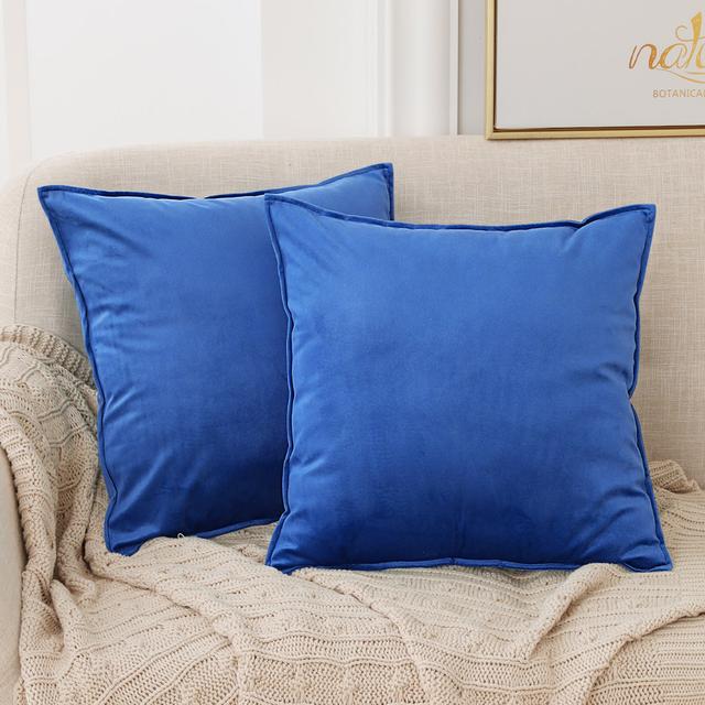 Fritch Square Throw Pillow Cover (Set of 2) Canora Grey Size: 60cm H x 60cm W x 1cm D, Colour: Royal Blue on Productcaster.