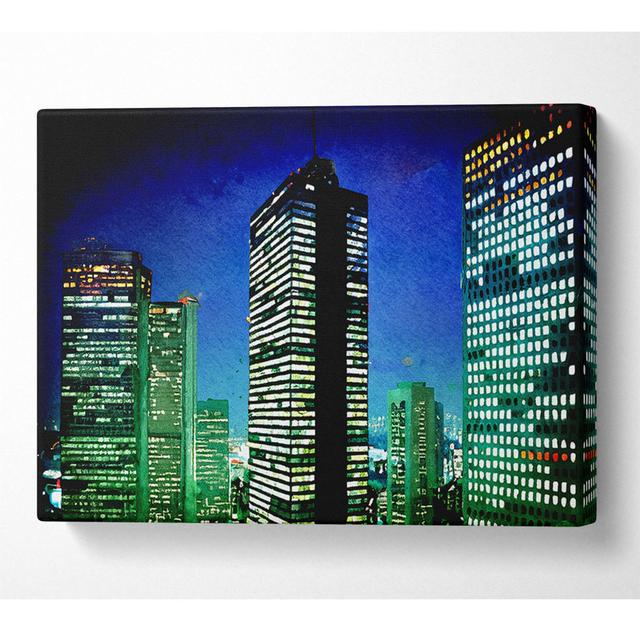 Neon City - Wrapped Canvas Art Prints Latitude Run Size: 50.8cm H x 81.3cm W x 10cm D on Productcaster.