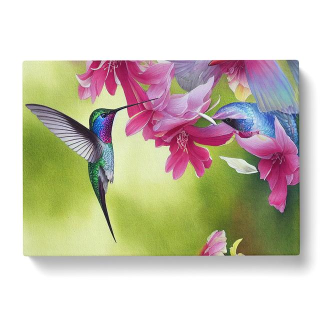 XXX-H1022-WF-4806X Hummingbird Watercolour Vol.1 - Wrapped Canvas Print 17 Stories Size: 40cm H x 60cm W x 3cm D on Productcaster.