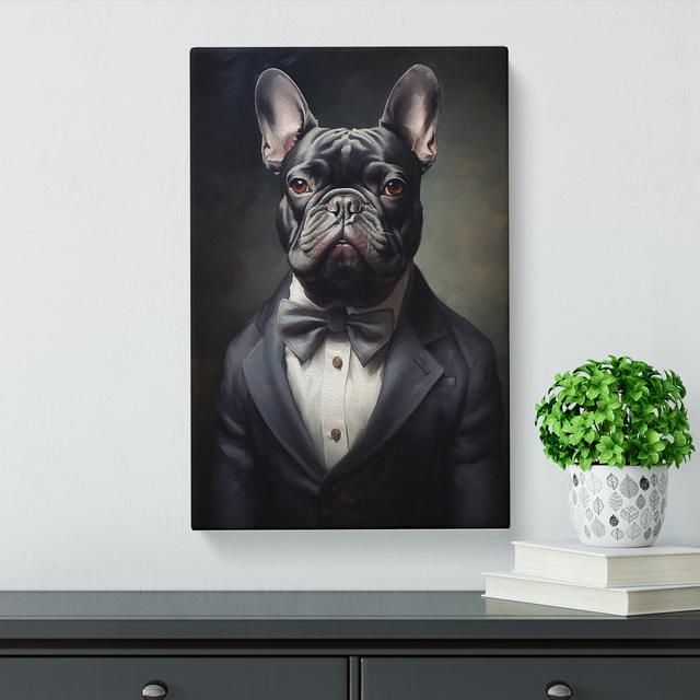 French Bulldog in a Suit Painting No.2 Happy Larry Size: 60cm H x 40cm W x 3cm D on Productcaster.