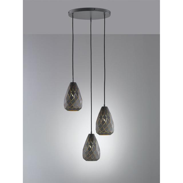 Siya 3 - Light Anthracite Cluster Pendant Brayden Studio on Productcaster.