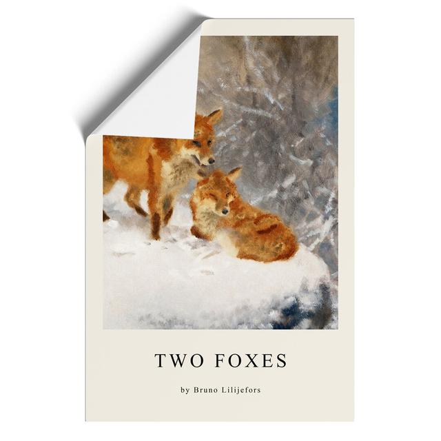 Two Foxes by Bruno Liljefors - Unframed Painting East Urban Home Size: 30cm H x 21cm Wx 0.1cm D on Productcaster.