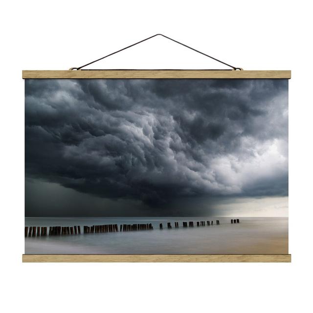 Fabric picture with poster strips - Storm Clouds Over The Baltic Sea - Landscape 2:3 Highland Dunes Size: 33.5cm H x 50cm W x 0.3cm D on Productcaster.